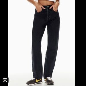 Aritzia Denim Forum The Joni high rise loose jeans 29L black size 24